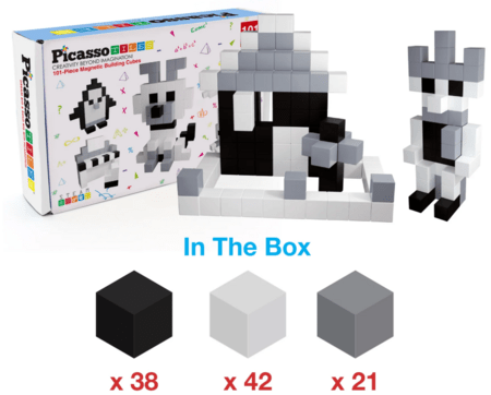 PICASSO TILES Magnētiskais konstruktors magnētiskais kubu puzlis 101 detaļa, PMC101 
