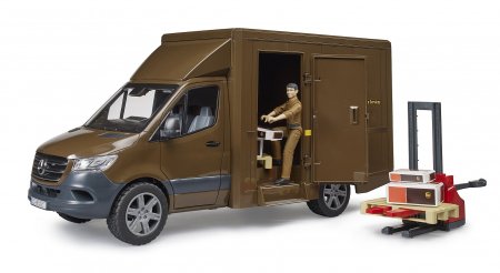 BRUDER MB Sprinter UPS ar vadītāju un piederumiem, 02678 02678