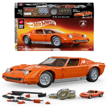 MATTEL BRICK SHOP HOT WHEELS Lamborghini Miura P400 SV 71 konstruktors, JHF61 