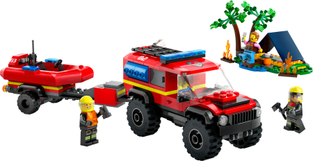 60412 LEGO® City 4x4 Ugunsdzēsēju Auto Ar Glābšanas Laivu 