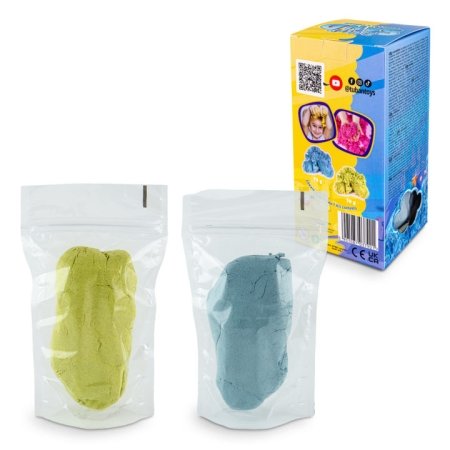 TUBAN kinētisko smilšu komplekts, zils un dzeltens, 2 x 70 g, TU3790 