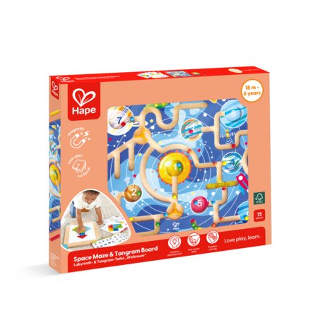 HAPE 2-in-1 kosmosa labirints un tangramu dēlis, E0524K 