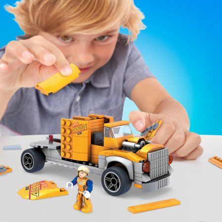 MEGA CONSTRUX HOT WHEELS monster truck vilcējs ar mašīna, GYG66 GYG66