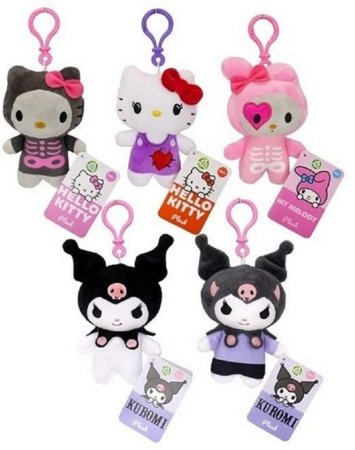 HELLO KITTY UN DRAUGI plīša somiņas piekariņš, 12 cm, assort., 2286380 