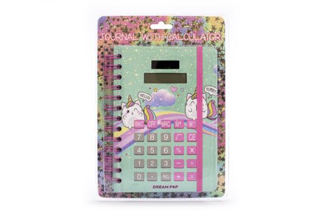 DREAM POP piezīmju burtnīca ar kalkulatoru, vienradži, K30075-33014 