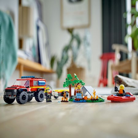 60412 LEGO® City 4x4 Ugunsdzēsēju Auto Ar Glābšanas Laivu 