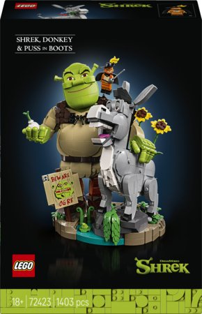 72423 LEGO® Šreks: Šreks, Ēzelītis un Runcis zābakos 