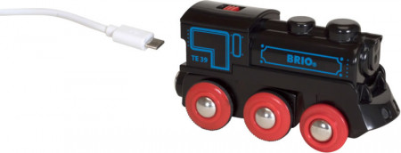 BRIO RAILWAY uzlādējams vilciens ar micro USB kabeli, 33599 33599