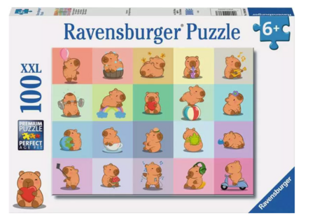 RAVENSBURGER PUZZLE puzle Kapibara, 100 gab., 12004386 7 
