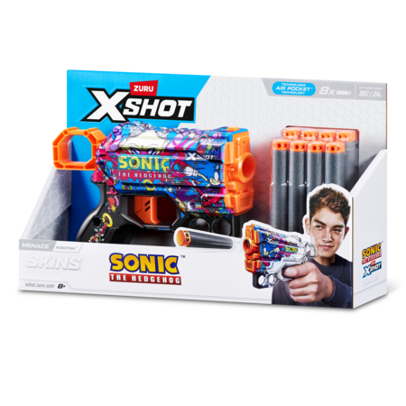 XSHOT rotaļu pistole Sonic The Hedgehog, 8gab., sortiments, 36679 