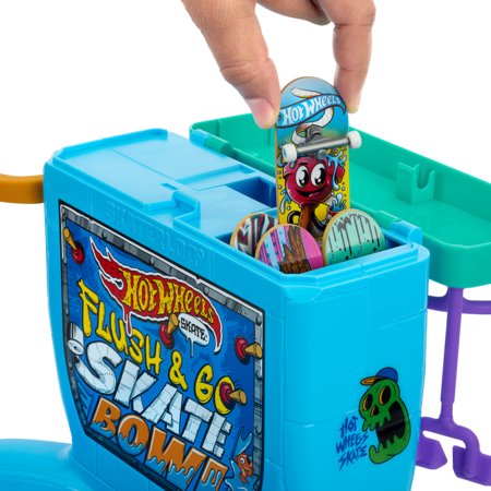 HOT WHEELS pirkstu skrituļdēļa trase tualetes pods, HXL16 