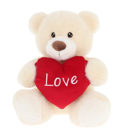 KEEL TOYS plīša lācis ar sirdi 20cm., SV3485 