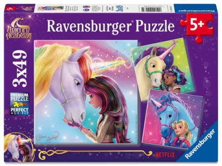 RAVENSBURGER puzle Unicorn Academy Magic and Friendship, 3x49 gab., 12004163 
