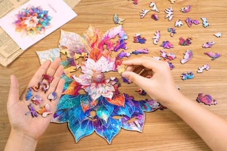 ROWOOD Koka puzle Mistiskais Mandalas Zieds, TA001 