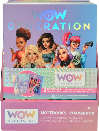 WOW GENERATION piezīmju grāmatiņas mīkstajos vākos, 3 iepakojumi A5, WOW00002 