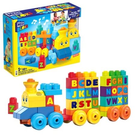 MEGA BLOKS FIRST BUILDERS komplekts Vilciens alfabēta apguvei, 50 gab., FWK22 