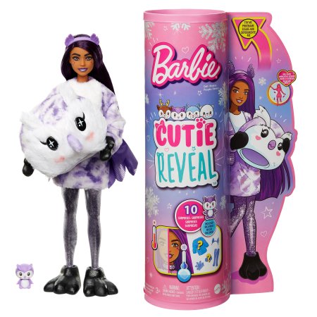 BARBIE Cutie Reveal ziemas dzirsteļu sērija Pūce, HJL62 HJL62