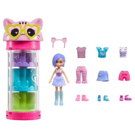 POLLY POCKET komplets - Style spinner drēbju skapis, HKW04 HKW04
