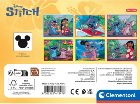 CLEMENTONI STITCH puzle, 12 kubi, 41347 