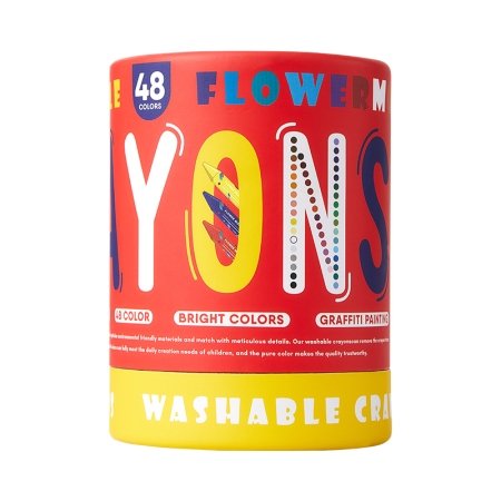 FLOWERMONACO mazgājamie krītiņi Washable Crayons, 48 krāsas, 847354 