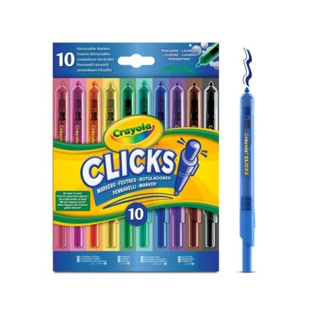 CRAYOLA flomāsteri Clicks Retractable, 10 gab., 58-8379 