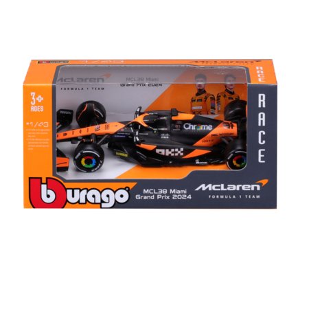 BBURAGO 1:43 sacīkšu automodelis McLaren F1 Team MCL38, sortiments, 18-38214 