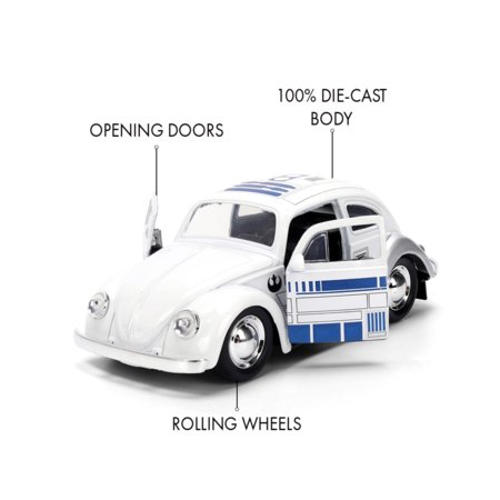 JADA Star Wars 1:32 R2-D2 Volkswagen Beetle modelis, 9336982314R00 