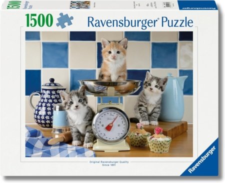 RAVENSBURGER PUZZLE puzle Kaķēni virtuvē, 1500 gab., 12001708 0 