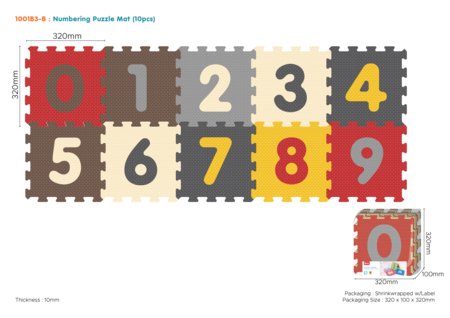 SUNTA skaitļu puzles paklājs bērniem, 1001B3-B 