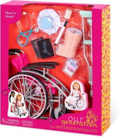 OUR GENERATION medicīnas komplekts lellei ar ratiņkrēslu, BD37432 