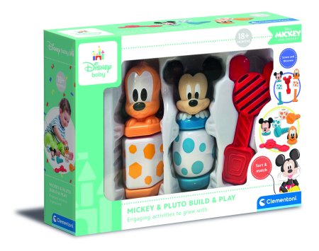 CLEMENTONI bērnu izglītojoša rotaļlietu komplekts Mickey Build & Play, 17814 