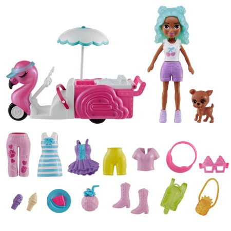 POLLY POCKET komplekts flamingo mopēds, HWP24 