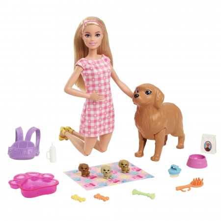BARBIE Lelle Barbija ar kucēniem, HCK75 HCK75