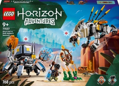 77037 LEGO® Horizon Aloy un Varl pret Shell-Walker un Sawtooth 