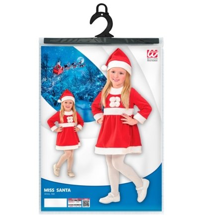 WIDMANN kostīms Miss Santa, izmērs (110 cm / 3-4 gadi), 14926 