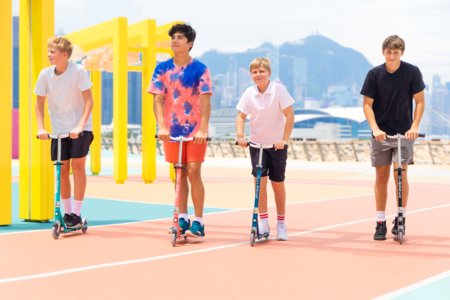 GLOBBER skrejritenis Flow Element Lights, koraļļu rozā, 721-177 721-177