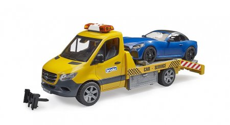 BRUDER MB Sprinter auto transportētājs ar gaismas un skaņas moduli un BRUDER rodsteru, 02675 02675
