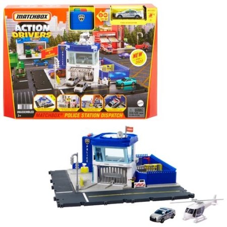 MATCHBOX darbību braucēji Policijas stacija rotaļu komplekts, HHW22 HHW22