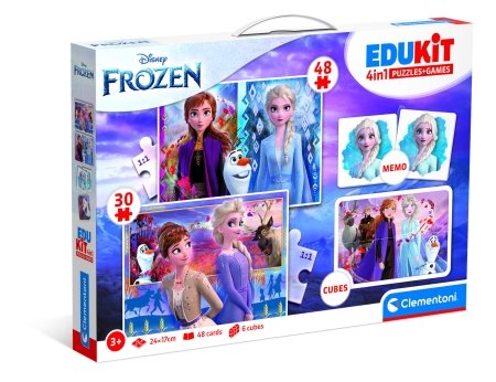 CLEMENTONI EDUKIT puzles un spēļu komplekts 4IN1 FROZEN, 18292 