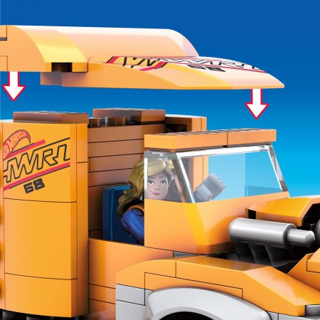 MEGA CONSTRUX HOT WHEELS monster truck vilcējs ar mašīna, GYG66 GYG66