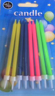 Sveces OB (zelta krāsas, pasteļkrāsas, mirdzošas, ar smaidiņiem), 5298000230878 