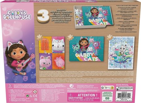 SPINMASTER GAMES puzles komplekts "Gabbys Dollhouse", 3 puzles, 6066549
 6066549