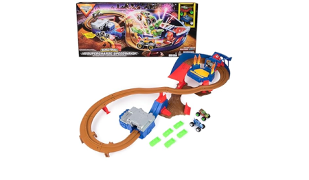 MONSTER JAM palaišanas trase ar 2 transportlīdzekļiem Supercharge Speedway, 6071089 