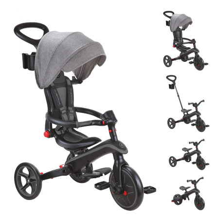GLOBBER skrejritenis Explorer Trike 4in1, melni pelēks, 732-120 