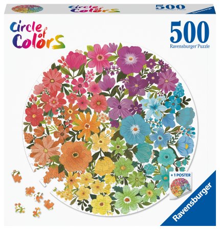 "RAVENSBURGER puzle ""Krāsu aplis-Ziedi"", 500 gab., 17167" 17167