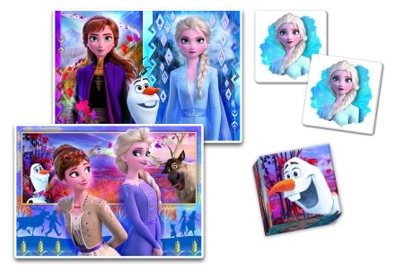 CLEMENTONI EDUKIT puzles un spēļu komplekts 4IN1 FROZEN, 18292 