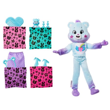 BARBIE Cutie Reveal Care Bears 2. sērija – Dream Bright Bear (ar iesauļotu ādas krāsu), JFV61 