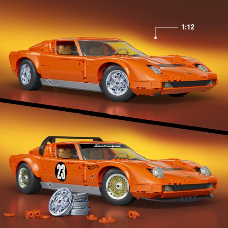 MATTEL BRICK SHOP HOT WHEELS Lamborghini Miura P400 SV 71 konstruktors, JHF61 