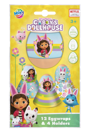 MOXY GABBY'S DOLLHOUSE 12 Egg wraps and 4 egg holders, 162000 