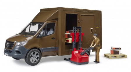 BRUDER MB Sprinter UPS ar vadītāju un piederumiem, 02678 02678